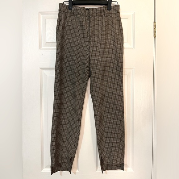 Zara Plaid Asymmetrical Hem Trousers XS - Picture 3 of 7